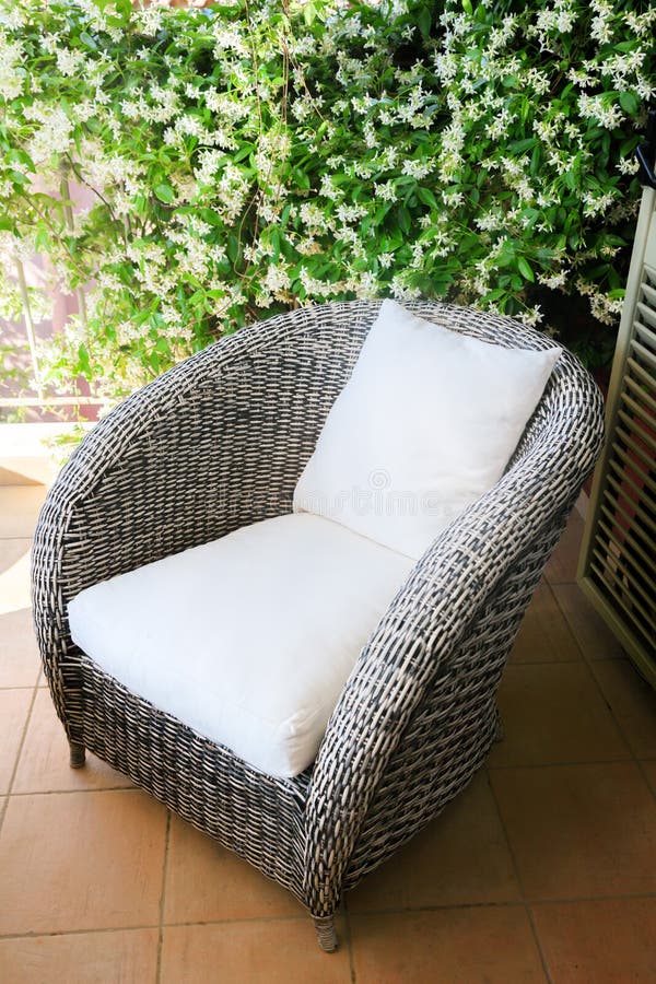 Rattan armchair stock image. Image of rattan, outdoors 179785105