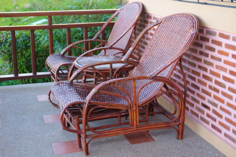 Rattan sofa and table stock photo. Image of furniture 106536182