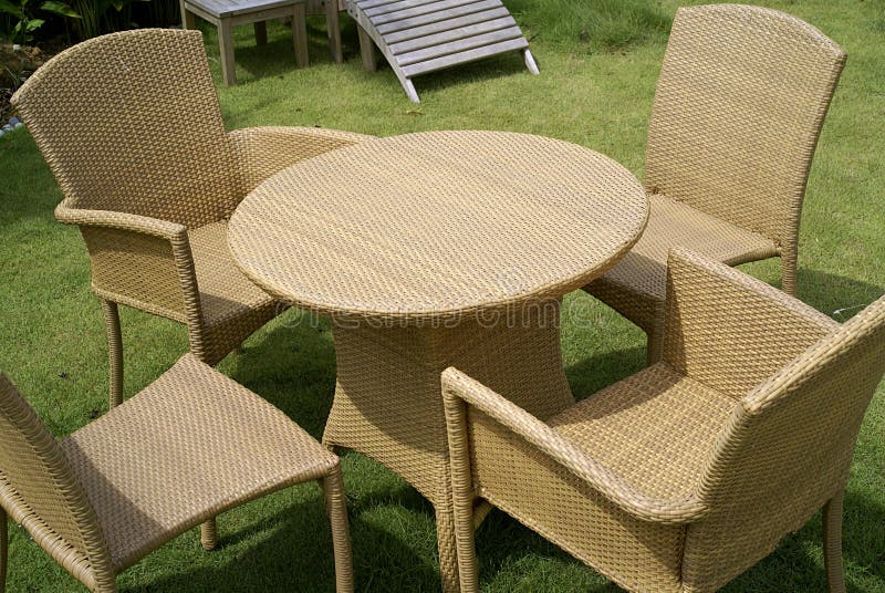 Rattan Chair with Side Table Stock Image Image of comfort, chair 2008605