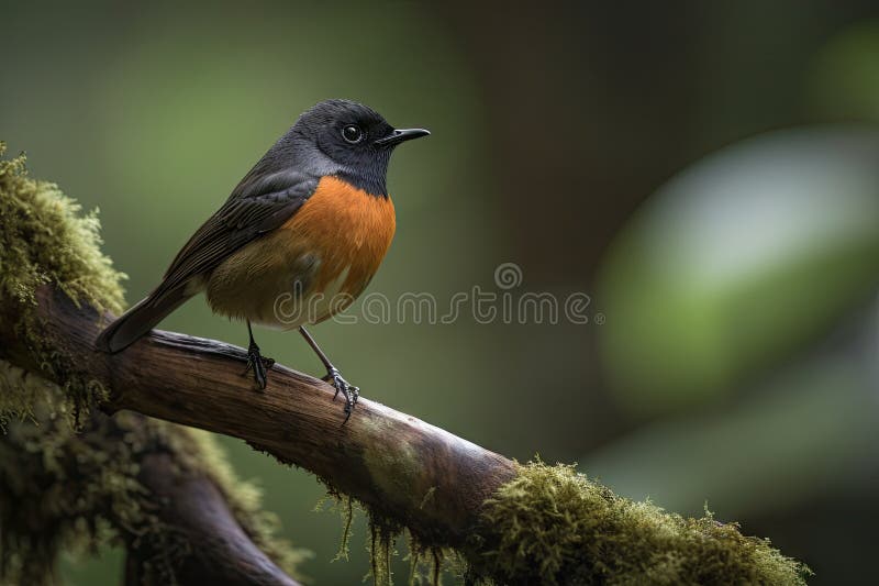 Rattenvogel mit Blick auf die Baumkronen stock abbildung