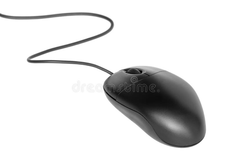 Ratón del ordenador con el cable imágenes de archivo libres de regalías Ratón del ordenador con el cable imágenes de archivo libres de regalías