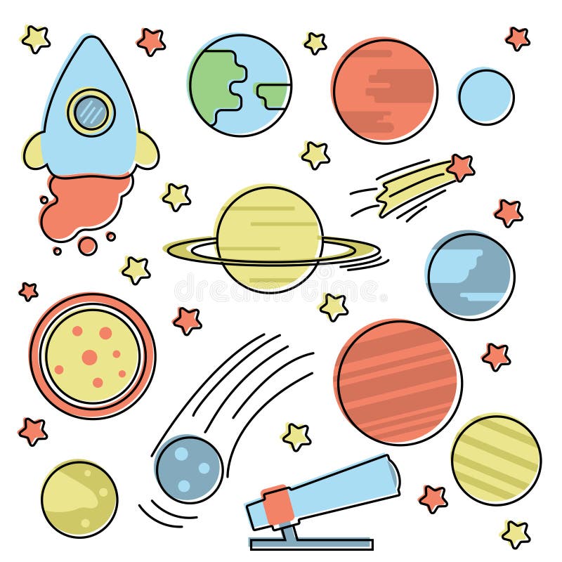 Raumsammlung mit Planeten lizenzfreie abbildung Raumsammlung mit Planeten lizenzfreie abbildung