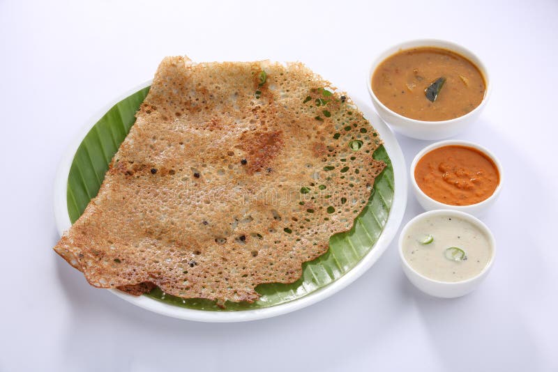 Rava Dosa Con Chutney Ed Il Sambar Immagine Stock Immagine di
