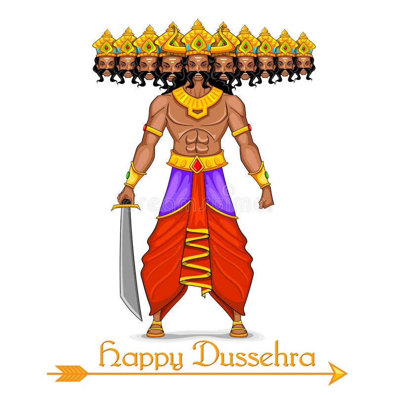 Ravana avec dix têtes pour Dussehra illustration libre de droits Ravana avec dix têtes pour Dussehra illustration libre de droits