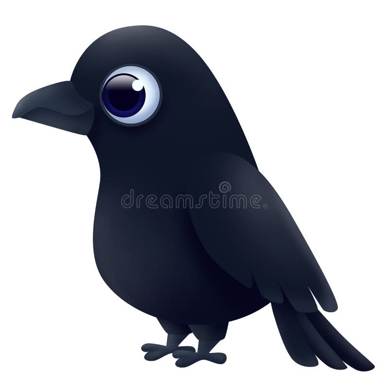 Raven aislado en fondo blanco. ilustración bonita. libre illustration