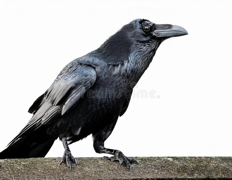 Raven aislado en un fondo blanco ultra realista ilustración del vector