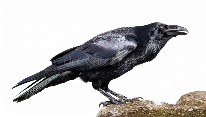 Raven aislado en un fondo blanco ultra realista libre illustration