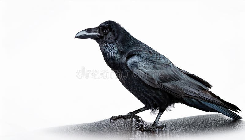 Raven aislado en un fondo blanco ultra realista ilustración del vector