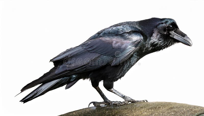Raven aislado en un fondo blanco ultra realista ilustración del vector