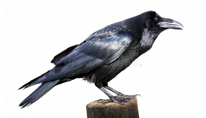 Raven aislado en un fondo blanco ultra realista libre illustration