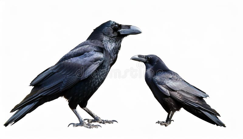 Raven aislado en un fondo blanco ultra realista stock de ilustración