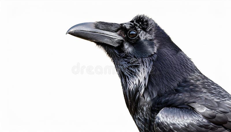 Raven aislado en un fondo blanco ultra realista libre illustration
