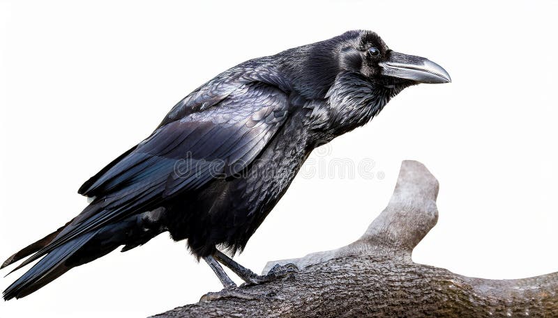 Raven aislado en un fondo blanco ultra realista ilustración del vector