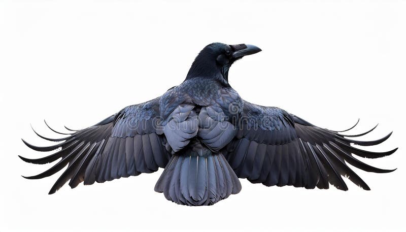 Raven aislado en un fondo blanco ultra realista libre illustration