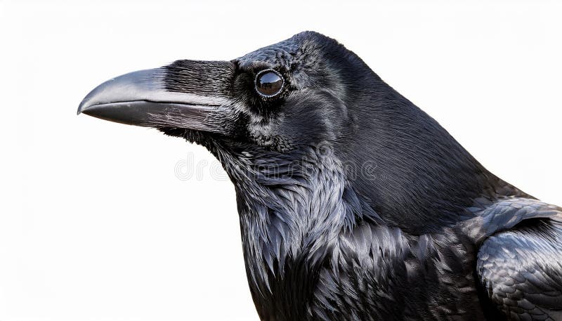 Raven aislado en un fondo blanco ultra realista ilustración del vector