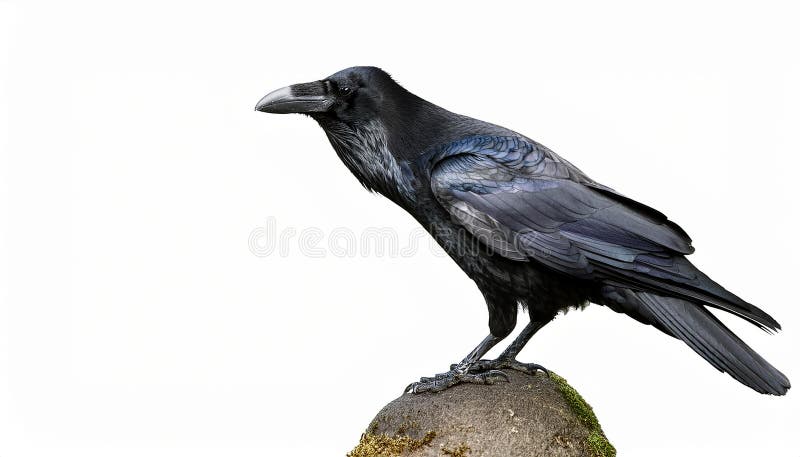 Raven aislado en un fondo blanco ultra realista ilustración del vector