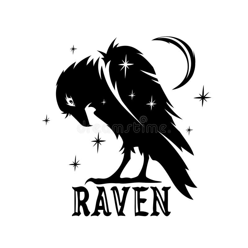 Raven icon. Crow graphic design stock illustration