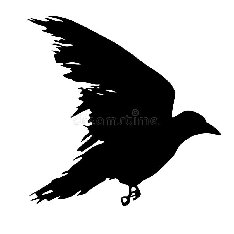 Raven pilotant le signe noir illustration de vecteur Raven pilotant le signe noir illustration de vecteur