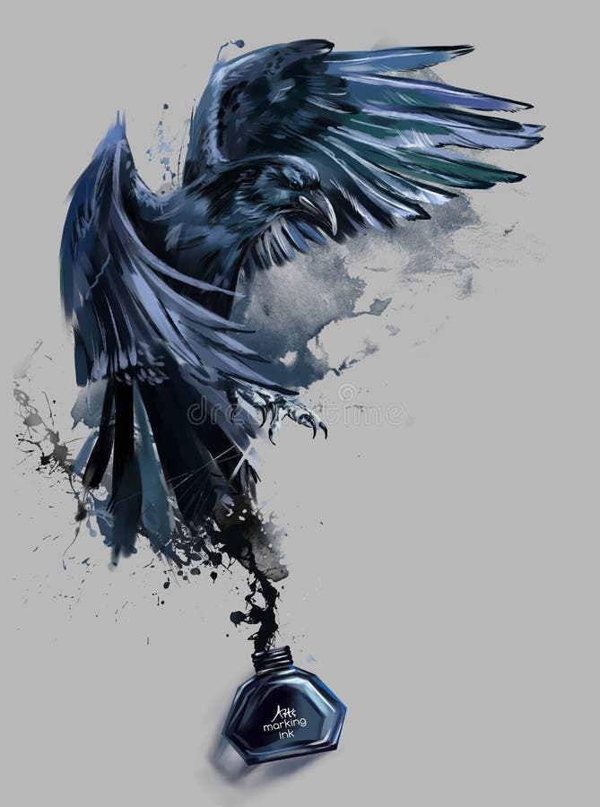 Raven watercolor painting royalty free illustration Raven watercolor painting royalty free illustration