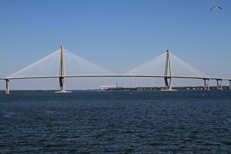 Ravenel bro i charlestonen, SC fotografering för bildbyråer Ravenel bro i charlestonen, SC fotografering för bildbyråer