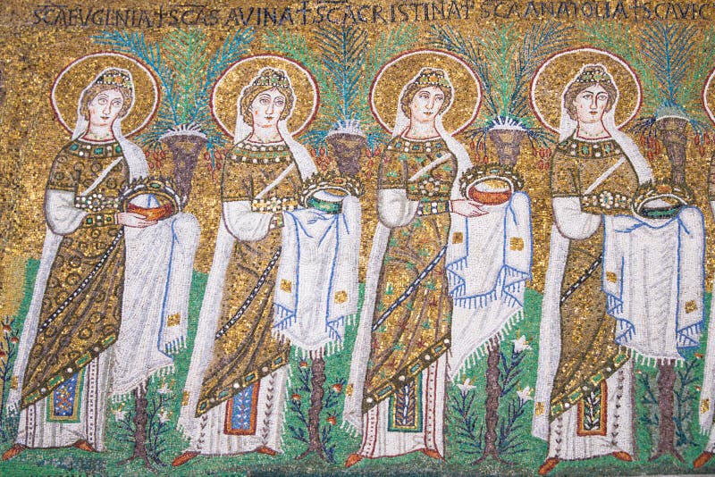 Ravenna, Italy - 7 july 2016 - Mosaics Byzantines