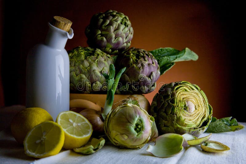Raw artichokes stock photo. Image of eating, globe, bunch 56391720
