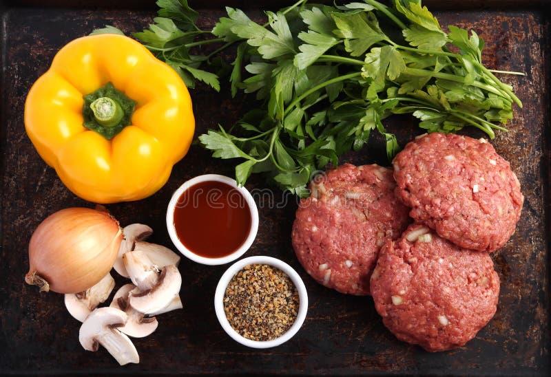 Raw beef patties stock image. Image of burger, uncooked 40290395