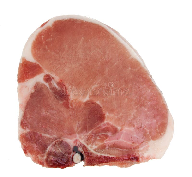 Raw beef pork chop isolated