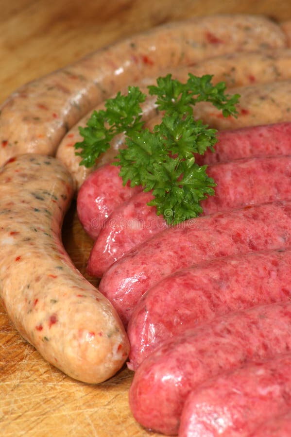 Raw beef and pork sausages stock image. Image of diet 11462039