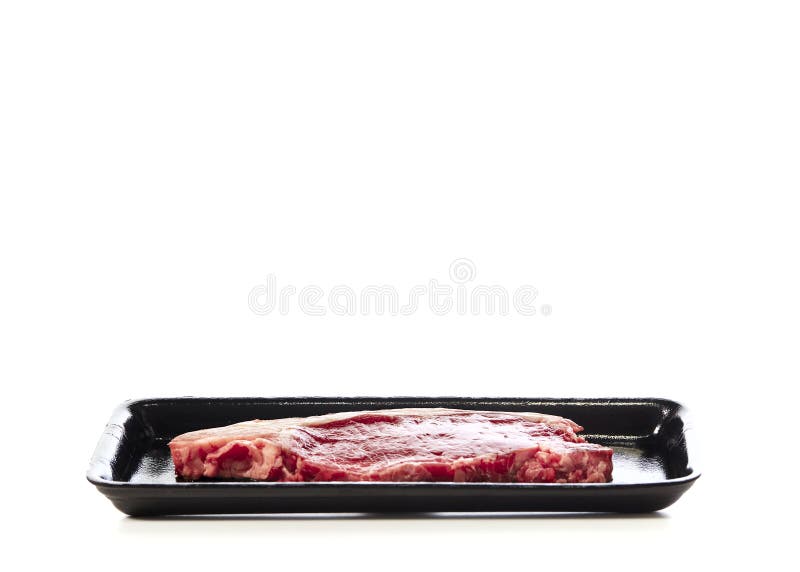 raw beef steak in package on white royalty free stock photos raw beef steak in package on white royalty free stock photos