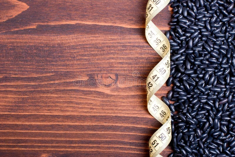 Raw Black Beans on the Board Diet Food Stock Image Image of organic