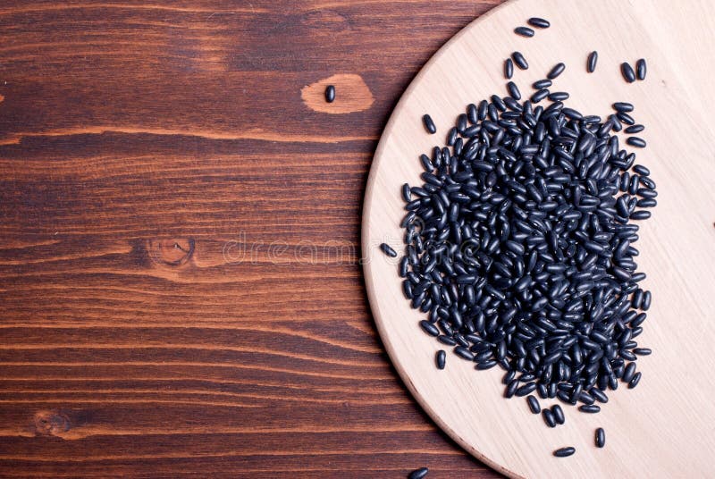Raw Black Beans on the Board Diet Food Stock Image Image of healthy