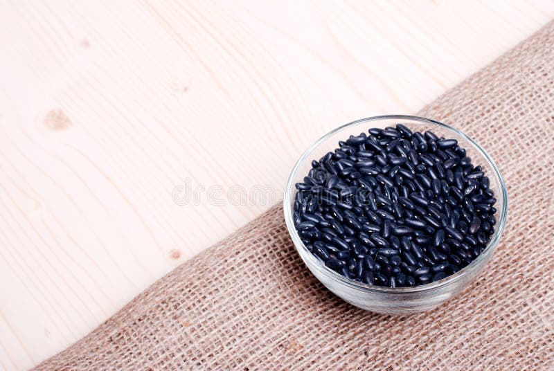 Raw Black Beans on the Board Diet Food Stock Image Image of brown