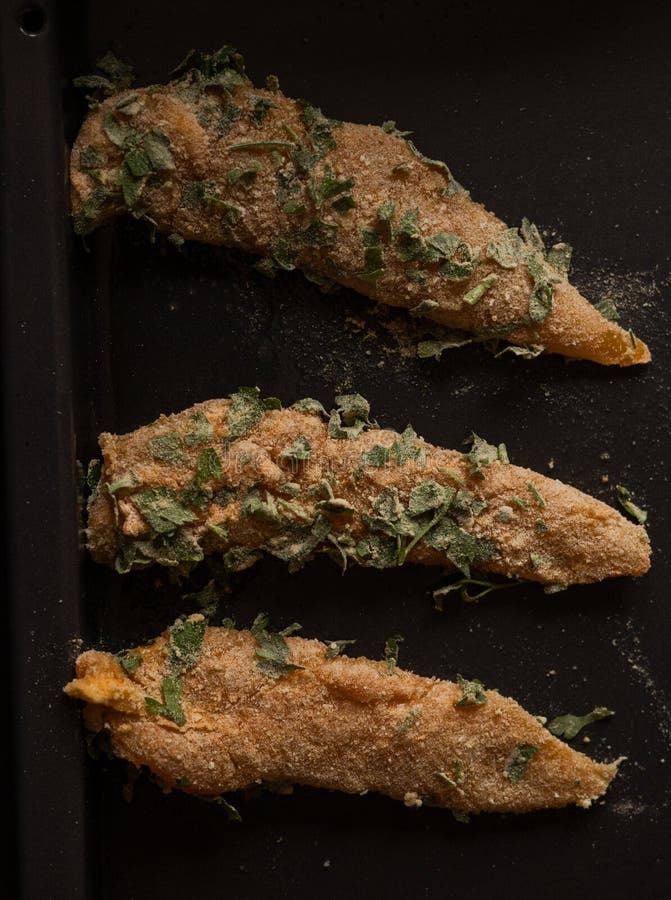 Raw Breaded Chicken Preparing Closeup Stock Image Image of filet, fillets 254608901