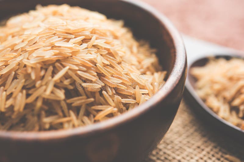 Raw brown basmati rice stock image. Image of diet, closeup 101201783