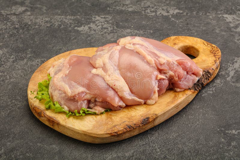 Raw Chicken Boneless and Skinless Leg Stock Image Image of closeup