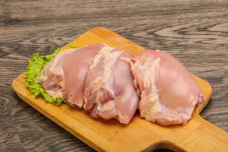 Raw Chicken Boneless and Skinless Leg Stock Photo Image of poultry