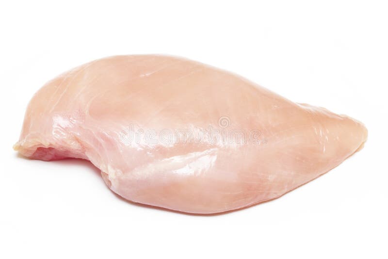 Raw Chicken Breast on White Background Stock Image Image of cookery