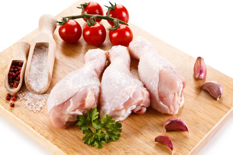 Raw Chicken Drumsticks on Cutting Board Stock Image Image of cooking, fresh 110855301
