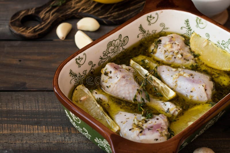 Chicken in Lemonwine Sauce Stock Photo Image of dinner, bake 133969920
