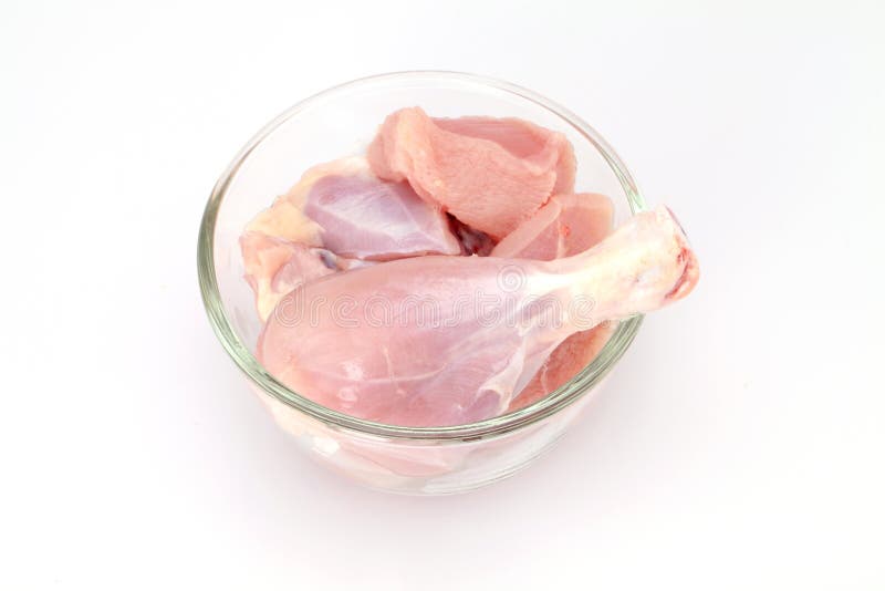 Raw Chicken In A Glass Bowl Stock Images Image 34714924