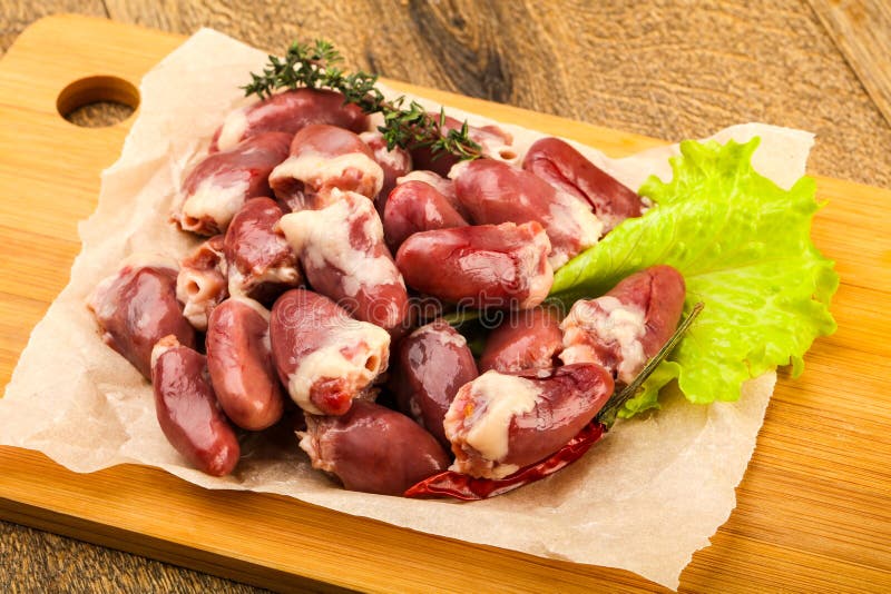 Raw chicken hearts stock image. Image of studio, offal 112233779