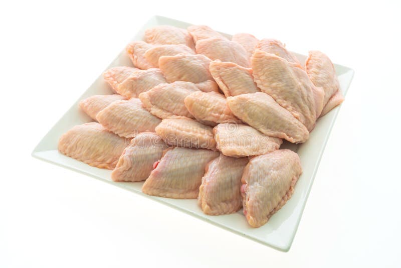 Raw Chicken Meat and Wing in White Plate Stock Image Image of dinner