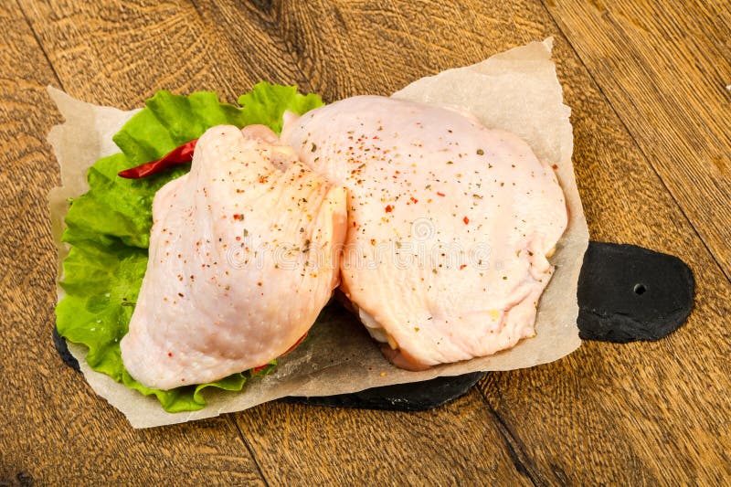 Raw chicken thigh stock photo. Image of meal, fresh 113412126