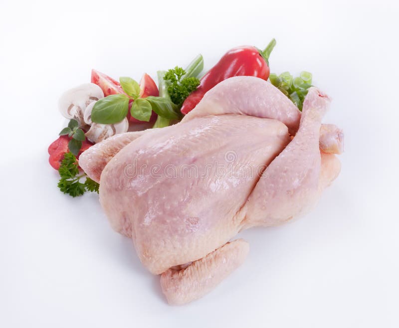 Raw chicken and vegetables