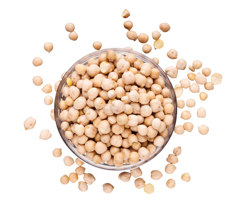 Raw Chickpea in Plate, Isolated on White Stock Image Image of health