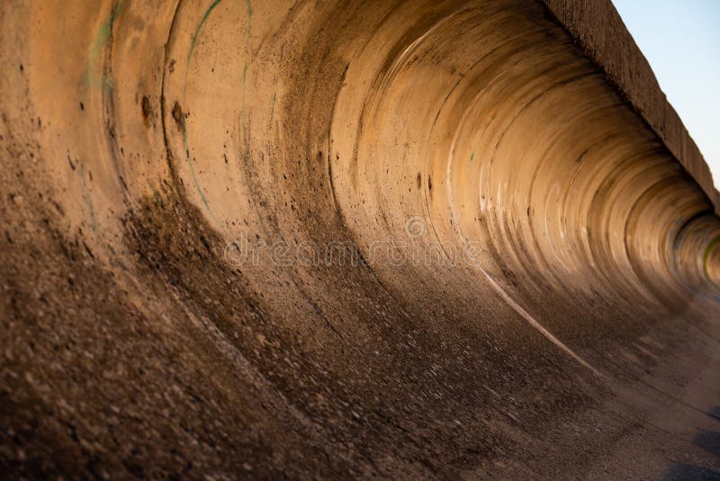 Raw Concrete Space in Sunset Like Ambient Lighting Stock Photo - Image