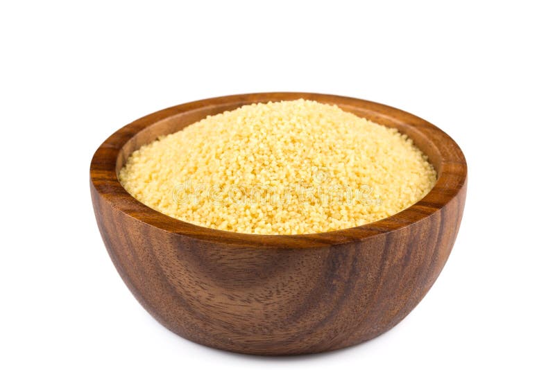 Raw Couscous in a Wooden Bowl Stock Photo Image of meal, ingredient