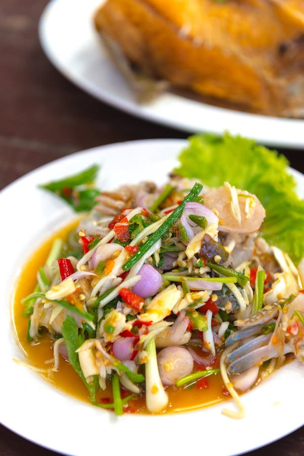 Raw crab spicy salad stock photo. Image of cuisine, culture 63140402