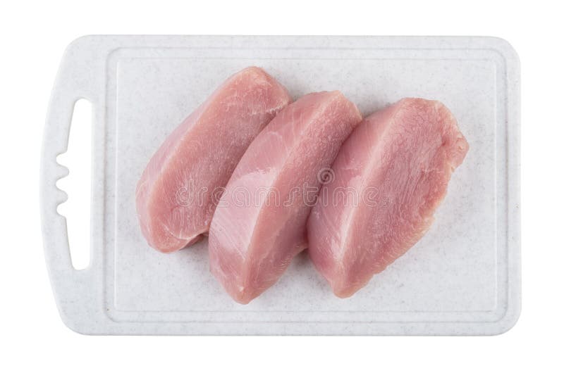 Raw Cutlets from Turkey Meat, Vegetable Oil, Salt, Pepper Stock Photo